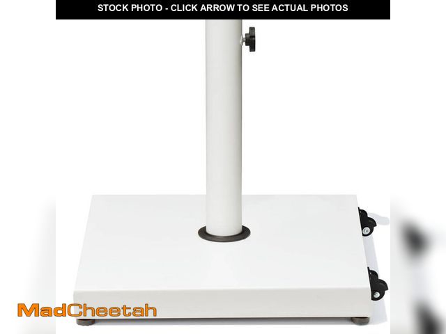 Lot 74-12746491 - Crestlive Products 40 lbs. Concrete Patio Umbrella Base in White with Wheels - UNUSED