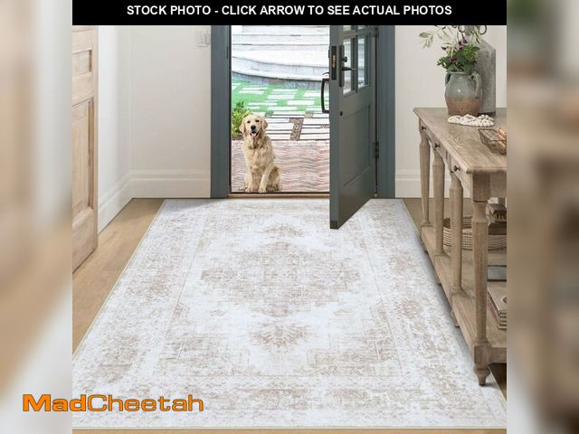 Lot 74-14387031 - XLUEZ Bedroom Rug 3x5 Vintage Rugs, Machine Washable Small Area Rug Retro Medallion Distressed Rugs ...