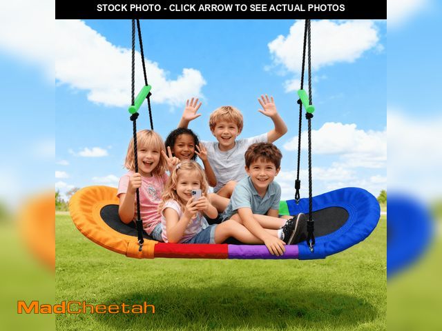 Lot 74-14259204 - SaveJoy 49'' Swing Seat for Outdoor Playground, Backyard, 600lb Platform Swing for Toddlers, Giant T...