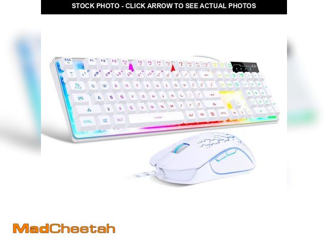Lot 74-12436355 - Gaming Keyboard and Mouse Combo, K1 RGB LED Backlit Keyboard with 104 Key for PC/Laptop(White) - USE...