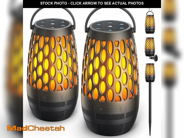 Lot 74-14051442 - Outdoor Speakers Bluetooth Waterproof IPX6 with Flame Lights, Gadget Gifts for Men/Dad, Hd Stereo So...