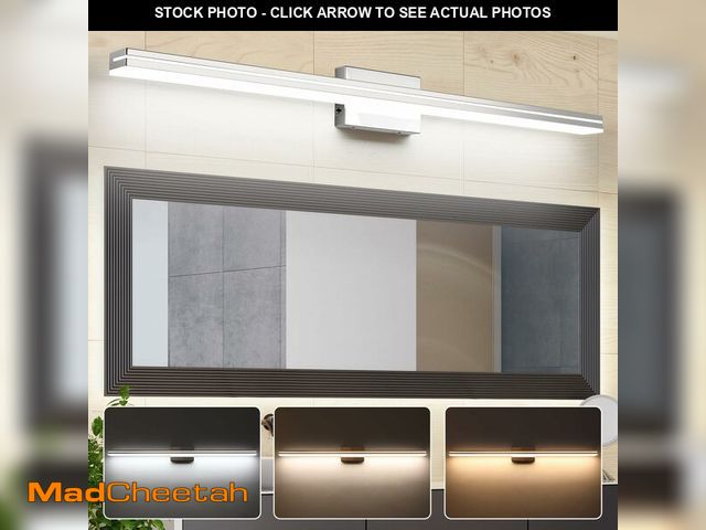 Lot 74-13698357 - SineRise LED Modern Bathroom Vanity Light Fixtures (48-Inch, 3000K/4000K/6000K, Dimmable), Gold Mode...