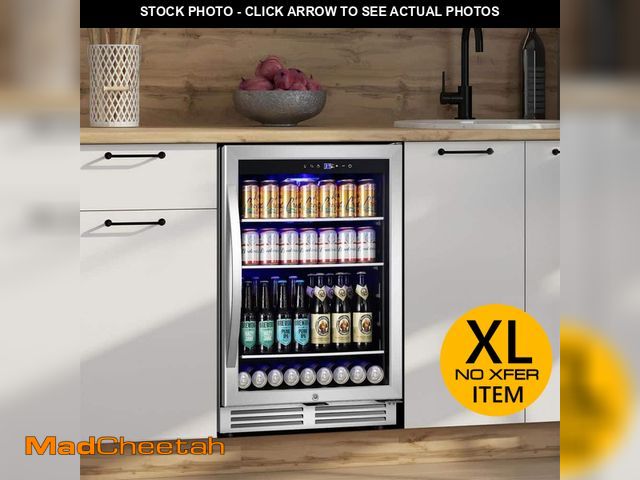 Lot 74-13002277 - *DENTED* Nipus 23.4 in. Single Zone 220 Plus Cans Beverage Cooler Built-in Refrigerator with 2-Door ...