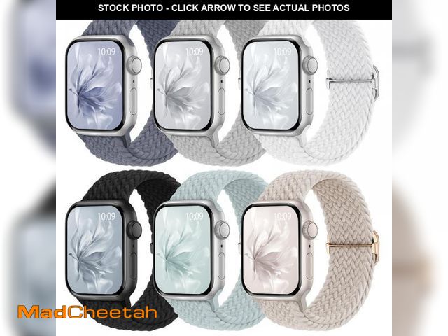 Lot 74-11545727 - 6 Pack Braided Stretchy Bands Compatible with Apple Watch Band 38mm 40mm 41mm 42mm 44mm 45mm 46mm 49...