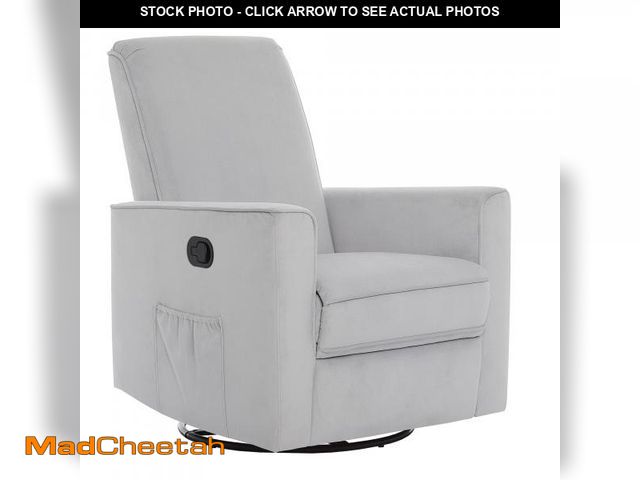 Lot 74-12411889 - Evolur Raleigh Upholstered Plush Seating Glider Swivel, Recliner, Glider for Nursery - Grey - UNUSED