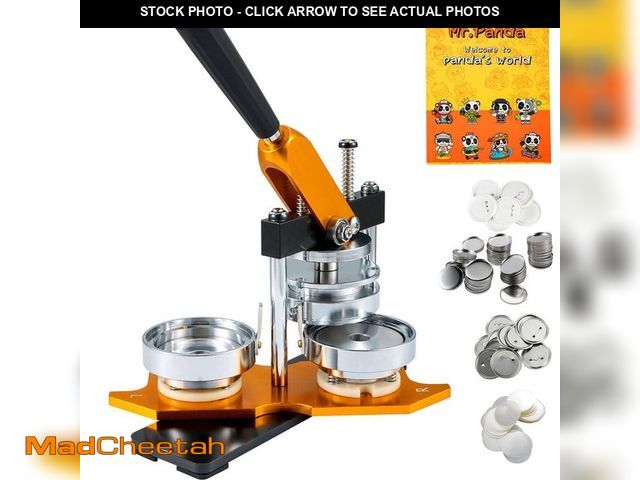 Lot 74-14193279 - SVOPES Button Maker Machine, 75 mm Badge Punch Press Kit, DIY Pin Maker, Includes 500 Button Parts, ...