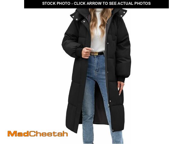 Lot 74-13710807 - VXVGER Women Long Puffer Coat Winter Warm Hooded Jacket Long Sleeve Parka Full Length Down Coats Wit...