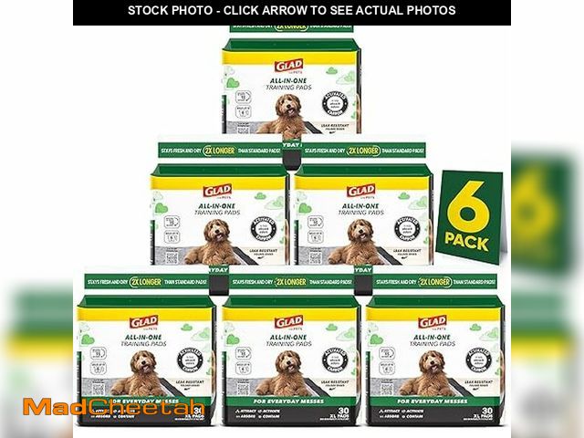 Lot 74-12544478 - Glad for Pets JUMBO-SIZE Charcoal Puppy Pads, All-in-One | Black Training Pads That ABSORB &amp; Neu...