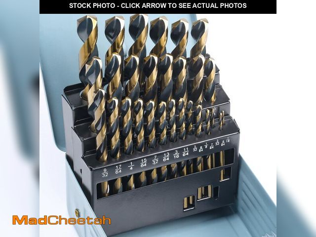 Lot 74-13623035 - CaRoller 29Pcs Drill Bit Set, 135 Degree Tip High Speed Steel with Black and Gold Finish, Stainless ...