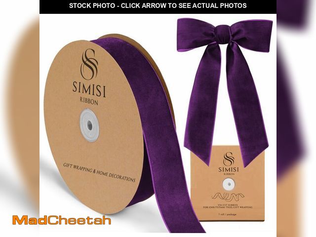 Lot 74-12705006 - Purple Velvet Ribbon 1.5'' 25 Yards for Christmas Tree, Gift Wrapping, Flower Bouquet, Wreath Decora...