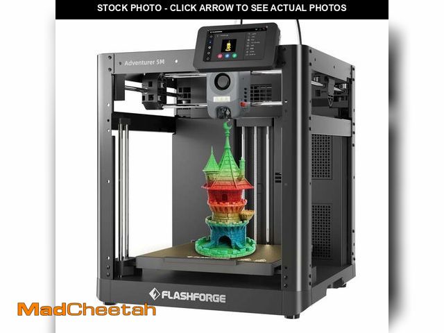 Lot 74-13103713 - Flashforge Adventurer 5M 3D Printer, Fully Auto Leveling &amp; 600mm/s High Speed Printing, Black - ...