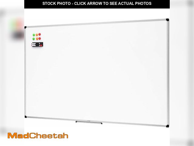 Lot 74-12759880 - Basics Large Magnetic Dry Erase Whiteboard with Pen Tray for School, Classroom, Office &amp; Home , ...