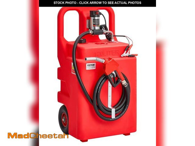 Lot 74-12228103 - VEVOR Diesel Transfer Tank, 32 Gallon, Portable Kerosene Tank with 12V DC 10GPM Electric Transfer Pu...