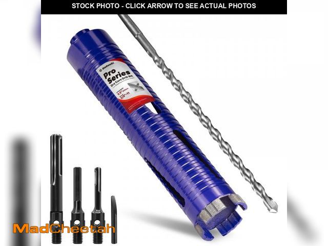 Lot 74-12113363 - DaduoRi 2" Pro Dry Core Drill Bit with Pilot Bit &amp; 3 Adapters (SDS Plus/SDS Max/1/2 Hex), Upgrad...