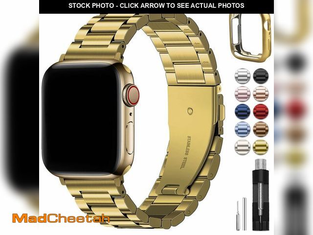 Lot 74-12712090 - Fullmosa Metal Band Compatible with Apple Watch Bands 41mm 40mm 38mm, iWatch Band with Case for Appl...