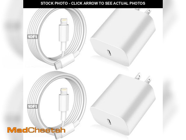 Lot 74-14381728 - iPhone Fast Charger,Apple Charger Super Quick iPhone Charger Fast Charging,2Pack 10FT Long Type-C to...
