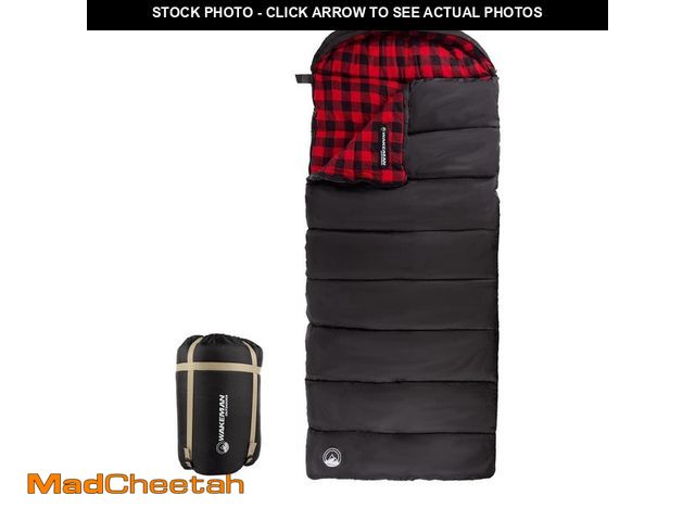 Lot 74-13049479 - Wakeman Outdoors XL 3-Season Envelope Style Sleeping Bag with Carrying Bag and Compression Straps in...