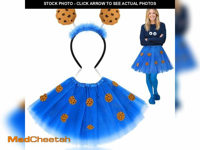 Lot 74-12707063 - Velmitten 2 Pcs Halloween Cookie Costume for Women Men Monsters Costume Include Headband Blue Tutu w...