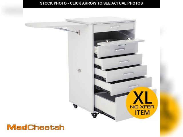 Lot 74-12689684 - Medical Dental Assistant's Mobile Cabinet Alabama Cart Utility Cart 5 Drawer W/Side Shelf. Professio...