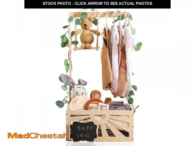 Lot 74-12302822 - 8 in 1 Wooden Baby Shower Crate Closet, Baby Basket with Handle,Baby Footprint Kit, Basket for Baby ...