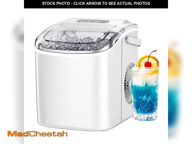 Lot 74-14193261 - SIMZLIFE 9.6 in. 26 lb. /24H Bullet Ice Countertop Portable Ice Maker in White, 6Mins/9Pcs, Auto-cle...
