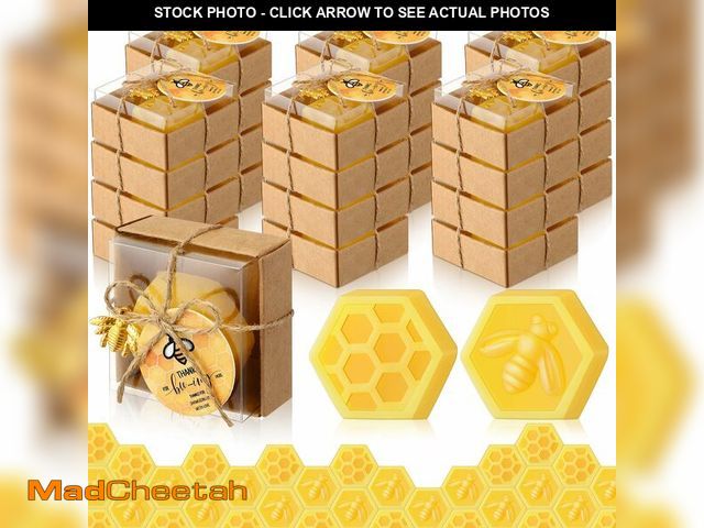 Lot 74-14058577 - Dimsile 24 Set Baby Shower Bee Party Favors Honeycomb Bee Soap Handmade Scent Soaps with Gift Box Th...