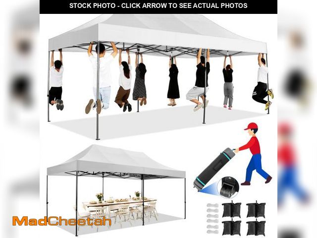 Lot 74-12204781 - COBIZI 10x20 Pop up Canopy Tent Heavy Duty Without Sidewalls, Easy Set-up Commercial Outdoor Party T...