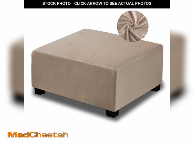 Lot 74-14211748 - NeColorLife Ottoman Cover Velvet Storage Ottoman Slipcover Thick Stretchable Footrest Stool Covers w...