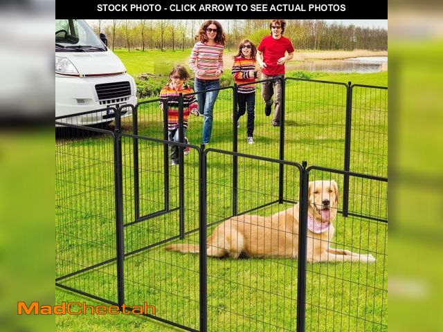 Lot 74-12088441 - Anyask 40? Tall 16 Panels Metal Dog Playpen for Exercise Outdoor Indoor Fence, Black - UNUSED