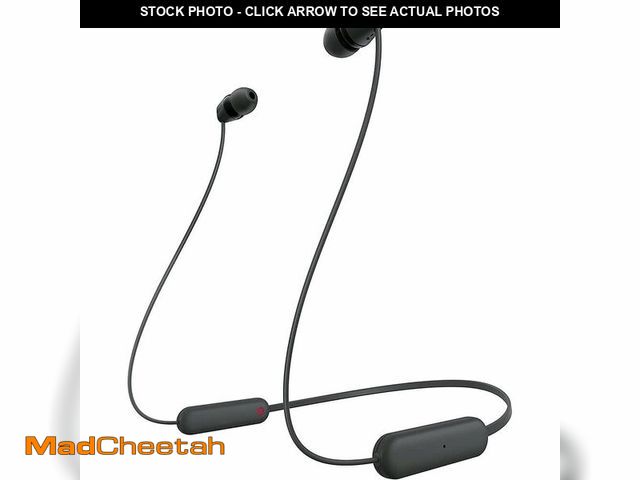 Lot 74-14064796 - Sony WI-C100 Wireless in-Ear Bluetooth Headphones with Built-in Microphone, Black - USED