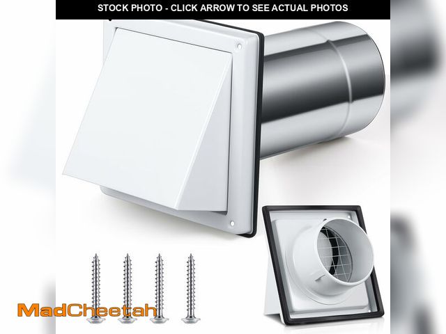 Lot 74-14209081 - Gisafai 4" Outside Dryer Vent Cover for Exterior Walls Exhaust Vent Cap with Removable Extension Pip...