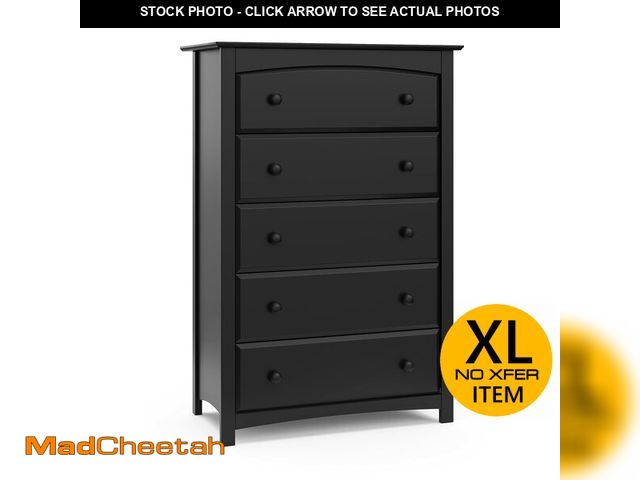 Lot 74-13789204 - Storkcraft Kenton 5 Drawer Dresser (Black) Ã¢â¬â GREENGUARD Gold Certified, Dresser for Kids Bedr...