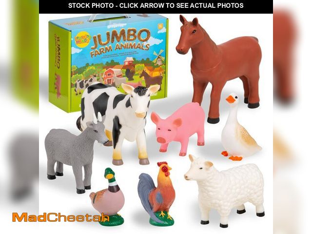 Lot 74-14336373 - Learning Minds Set of 8 Jumbo Farm Animal Figures - UNUSED