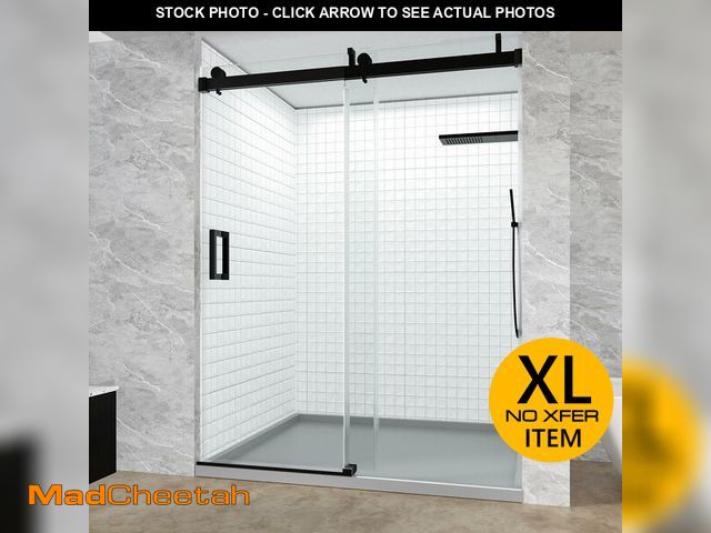 Lot 74-12820151 - 69-72" W x 76" H Glass Shower Door,Frameless Shower Door,Single Sliding Shower Door with 3/8" (10mm)...