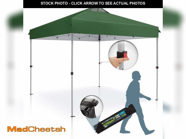 Lot 74-12833704 - Summit Living 10x10ft Pop-up Canopy Tent Straight Legs Instant Canopy for Outside with Wheeled Bag -...