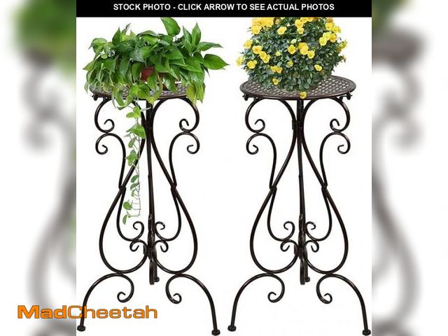 Lot 74-12356559 - *SEE DETAILS* 2 Pack Plant Stands Indoor Outdoor, Metal Flower Pot Holder 22.5 inch Tall, Heavy Duty...