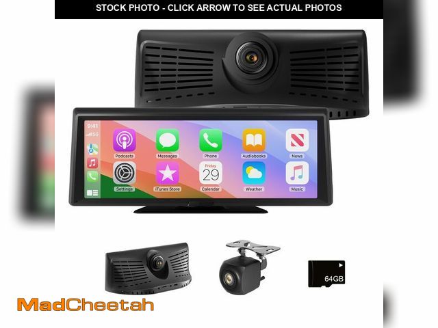 Lot 74-13947028 - 8.1" Portable Wireless Carplay Car Stereo, Apple CarPlay &amp; Android Auto, 2K Built-in Dash Cam, 1...