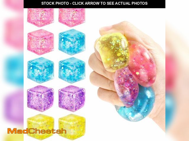 Lot 74-13950648 - Hooqict 10Pcs Stress Cube Squishy Stress Balls Ice Cube Sensory Squeeze Toys Squishy Fidget Cube Min...