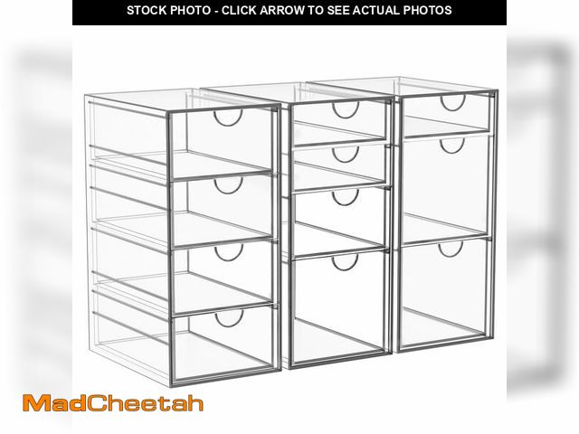 Lot 74-12698275 - Arcylic Makeup Organzier with 11 Drawers, Clear Storage Drawers, Bathroom Makeup Organizer for Palet...