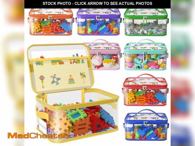 Lot 74-14330590 - 8 Packs Large Toy Storage Bags with Labels, Reusable Clear PVC Board Game Storage, Travel Waterproof...