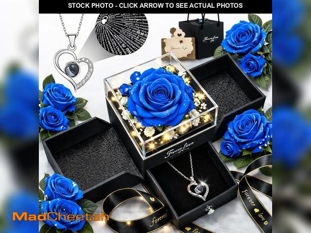 Lot 74-13567420 - cdco Preserved Rose Gift Box with Heart Necklace for Women, I Love You in 100 Languages, Mother's Da...
