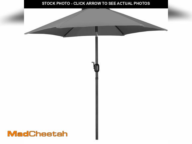 Lot 74-12696022 - Yaheetech 7.5FT Patio Umbrella Outdoor Market Table Umbrella with 6 Sturdy Ribs, Push Button Tilt &a...