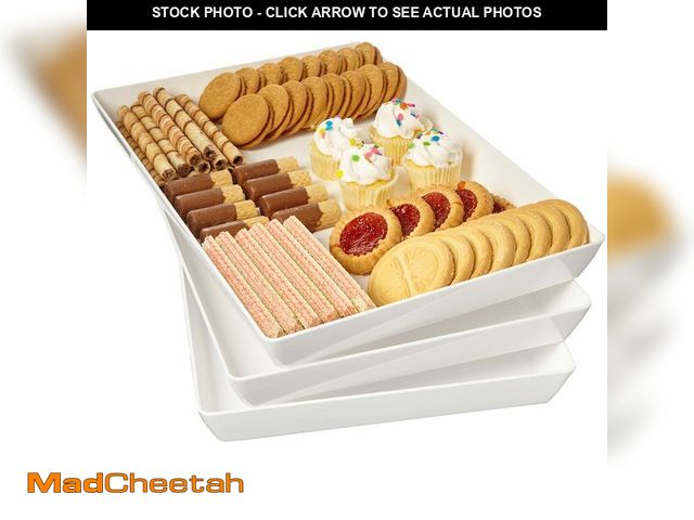 Lot 74-12718368 - US Acrylic Avant White Plastic Serving Trays (Set of 3) 15Ã¢â¬Â x 10Ã¢â¬Â | Large Reusable Recta...