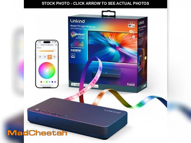 Lot 74-12309440 - Linkind TV Backlight Sync to Screen, HDMI Sync Box with AI LumiSync Technology, Supports 4K@60Hz, Cu...