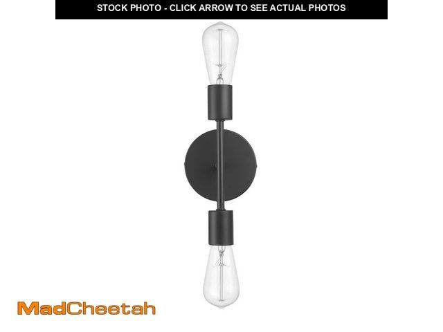 Lot 74-12853354 - Hampton Bay Hampton Bay 10 in. 2-Light Matte Black Plug-In or Hardwire Wall Sconce for Bathroom - UN...