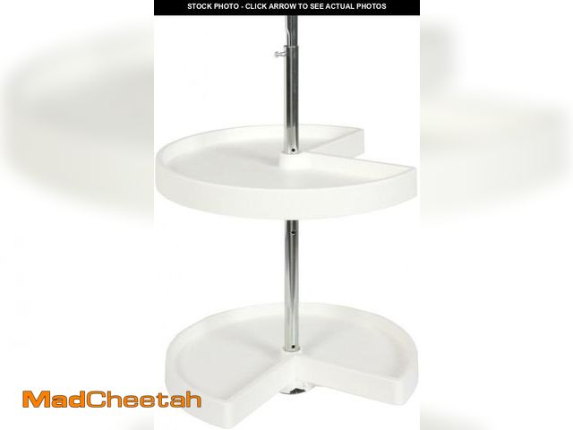 Lot 74-12367623 - Knape &amp; Vogt Plastic Lazy Susan Organizer, 2-Tier Lazy Susan for Cabinet, Kidney-Shaped 18-Inch ...