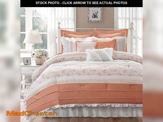 Lot 74-12169225 - Madison Park Dawn 100% Cotton Shabby Chic Comforter Set-Modern Cottage Design All Season Down Altern...