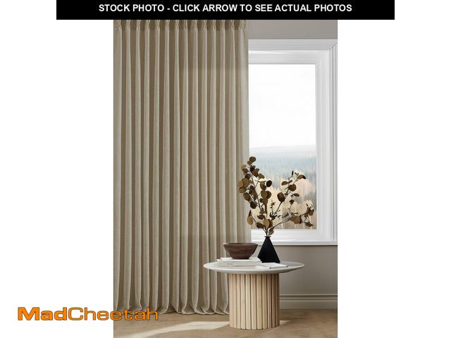 Lot 74-13563914 - Extra Long Pinch Pleated Linen 108 Inch Curtains 2 Panels Set for Living Room Bedroom Farmhouse Tan ...