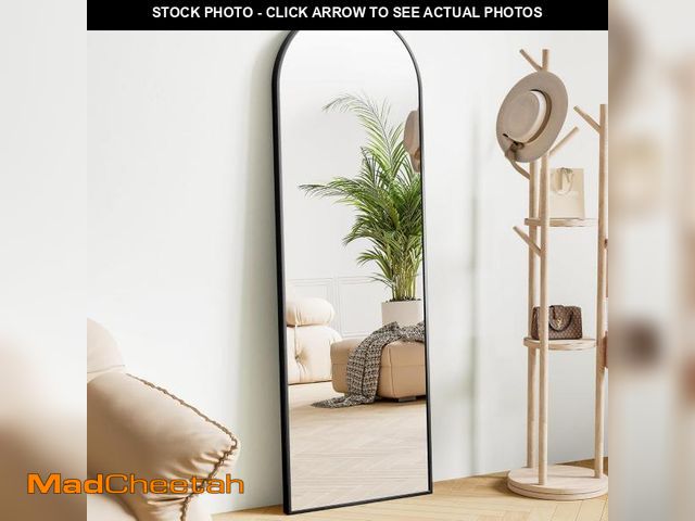 Lot 74-12096523 - Sweetcrispy 59"x16" Arched FFull Length Mirror, Standing or Leaning Full Body Mirror with Aluminum A...