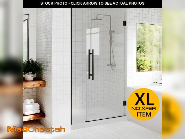 Lot 74-12571781 - Fully Frameless Wall Hinge Shower Door with 5/16"(8mm) Tempered GlassÃ¯Â¼ÅHinged Single Swing Showe...